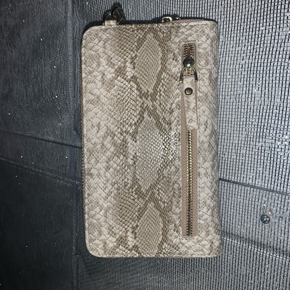 snake print a-zone crossbody wallet
